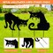 Set of 2 Metal Scary Angry Cat Silhouette Decor for Outdoor Lawn Garden Yard Decoration